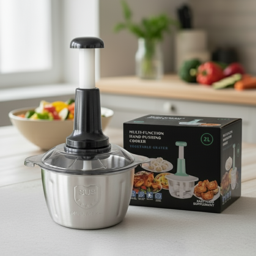 Stainless Steel Hand-Push Food Chopper