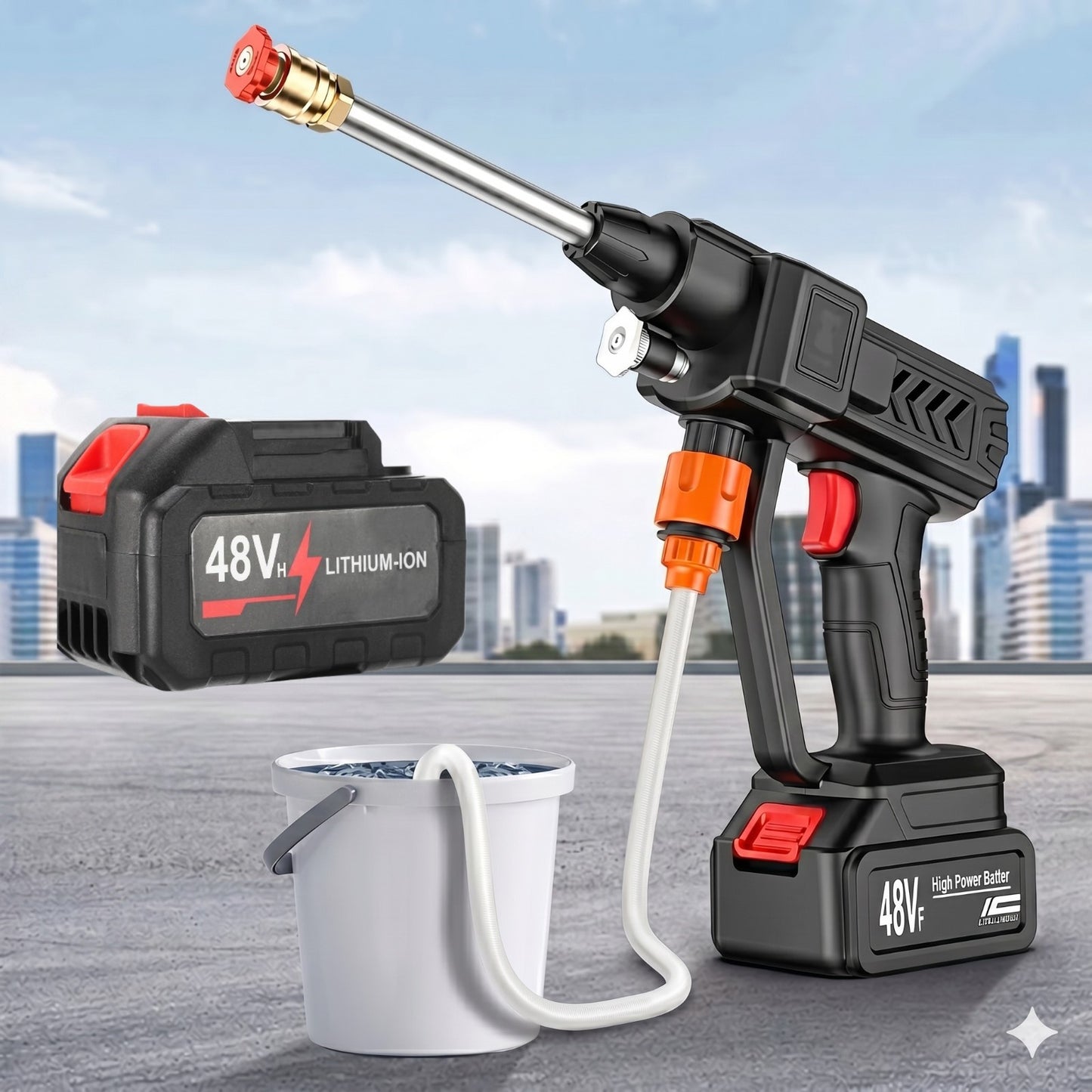 Automatic  Wireless Car Wash Spray Gun (Single Battery)