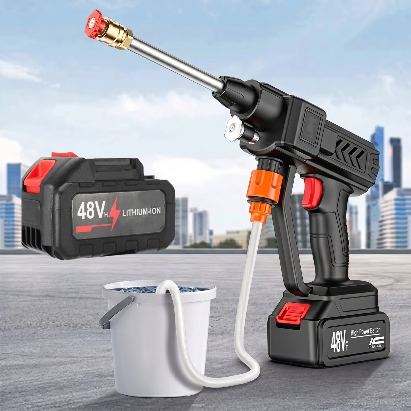 Automatic  Wireless Car Wash Spray Gun (Single Battery)